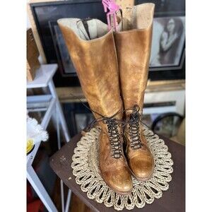 Bed Stu Women's Knee High Tan Brown Boots Cobbler Series Size 8 Boho Western
